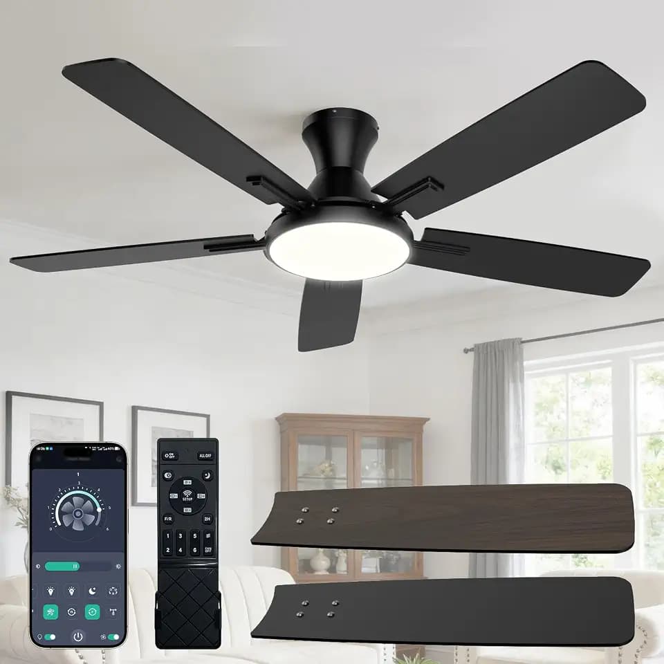 Ceiling Fan with Lights, 52” LED Fans Light with Remote, CCT Adjustable