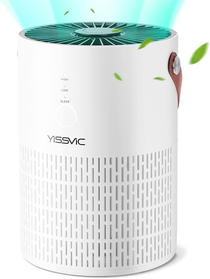YISSVIC Luftreiniger Allergiker H13 HEPA Filter Leise Betrieb für 30m² 99,97% Filterleistung gegen Staub Pollen Tierhaare Rauch Schlafmodus K1