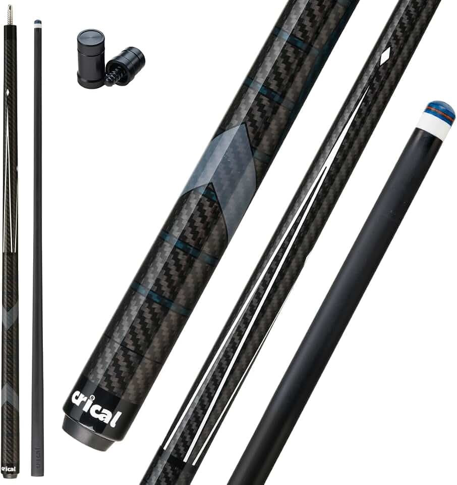 CRICAL Carbon Fiber Pool Cue Stick 58in Low Deflection Billiard Cue