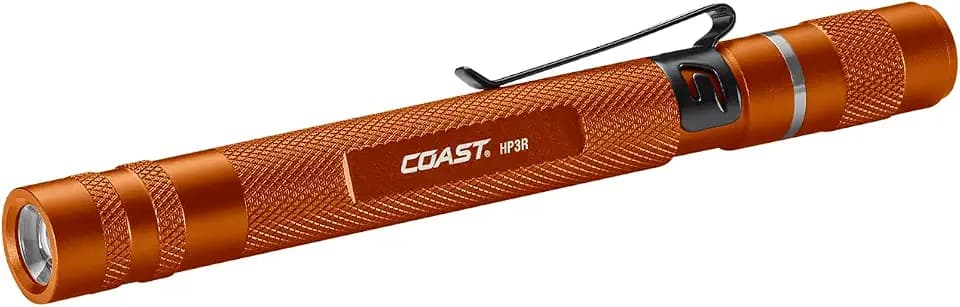 Coast HP3R 500 Lumen Rechargeable LED Penlight with Twist Focus, Orange