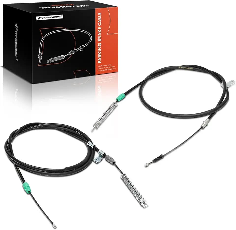 A-Premium Rear Side Parking Brake Cable Assembly, Set of 2