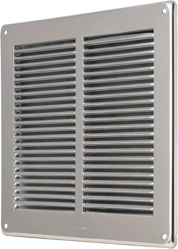 La Ventilazione GIN24 Quadratisches Lüftungsgitter aus Edelstahl 430 zum Überlappen Abmessungen 240 x 240 mm