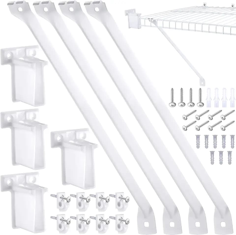 Hicarer 16 Pcs Wire Shelf Support Brackets for Closet, 16 Inch