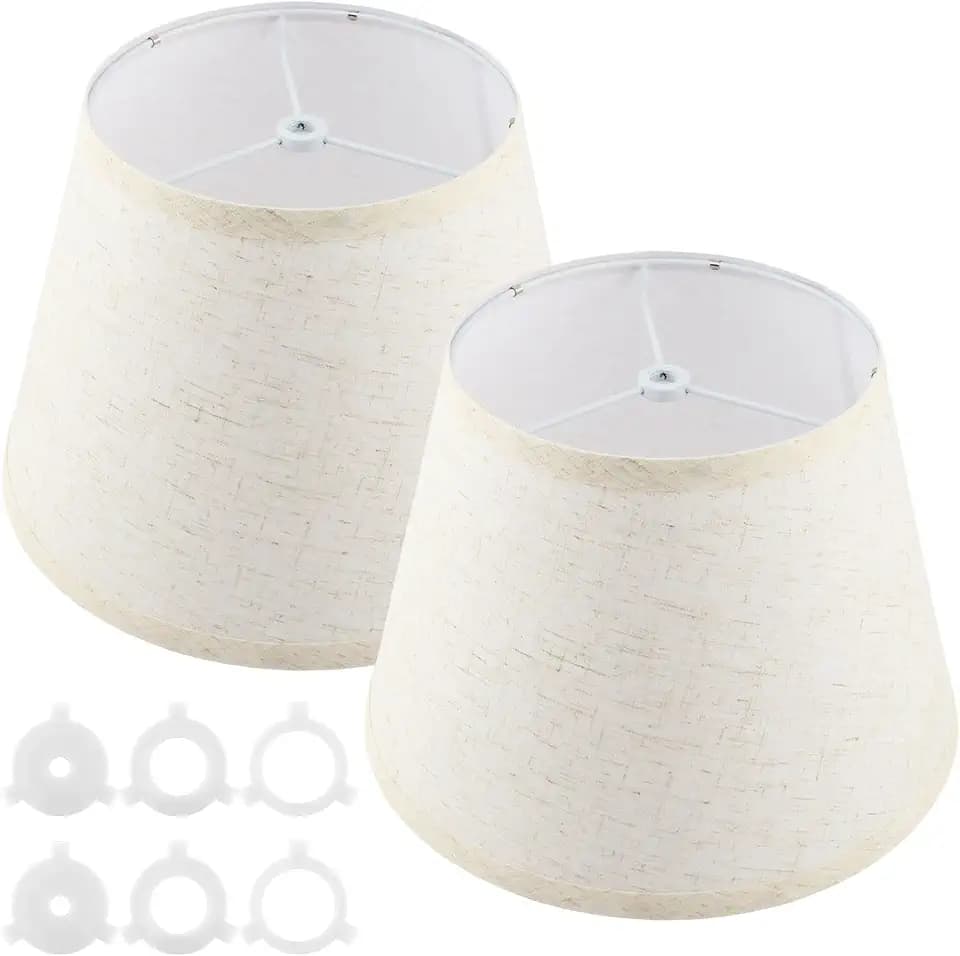 Beige Small Empire Lamp Shades Set of 2, Spider Fitter
