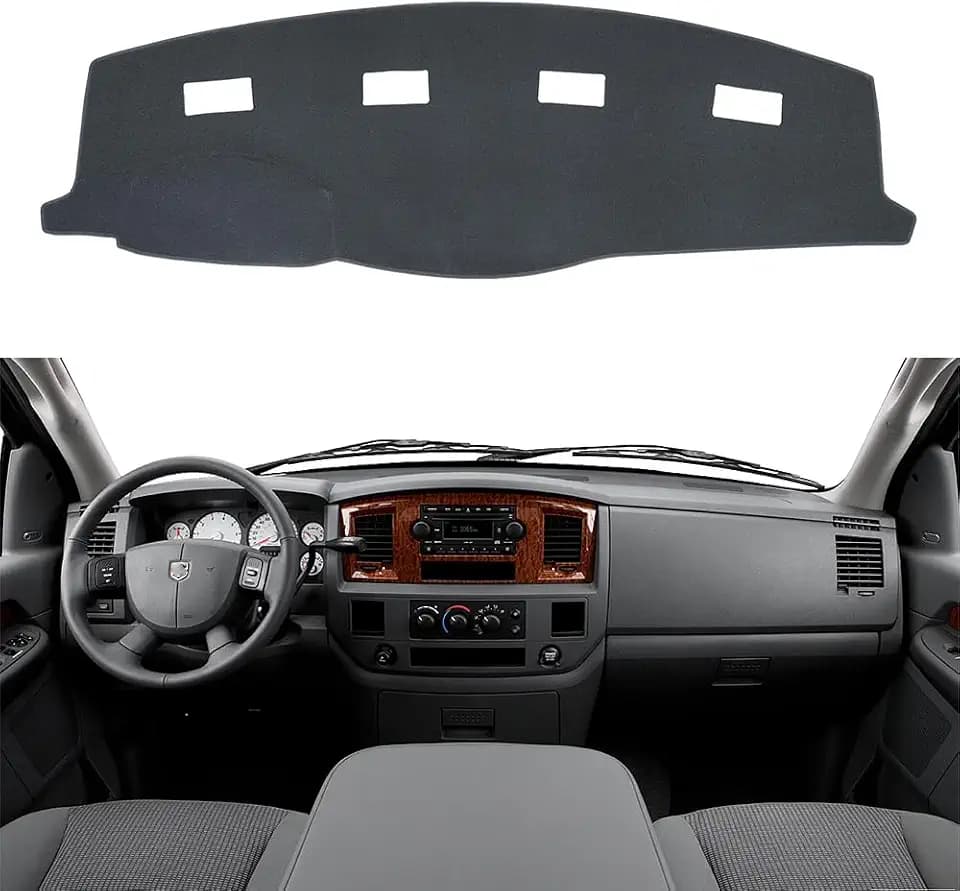 Dashboard Cover Dash Mat Pad Custom Fit for 2006-2008 Dodge Ram 1500 2500 3500,2009 Ram 2500 3500 4500 5500,2010 Ram 4500 5500 Without Cutout for Dash Speakers (06-08 Dark Gray)
