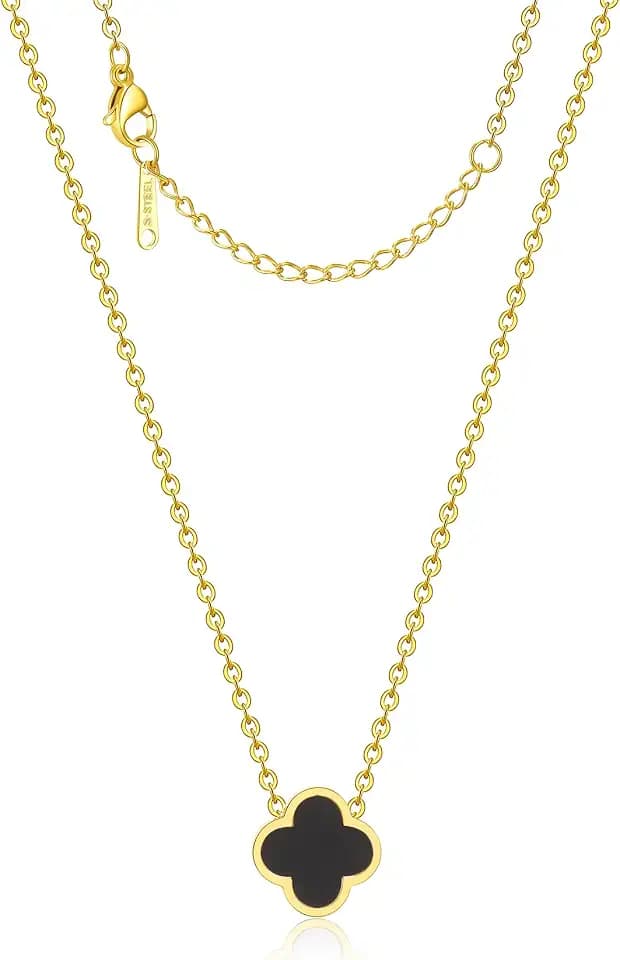 AIPPK Clover Necklace for Women Four Leaf Clover Necklace Flower Lucky Pendant for Women