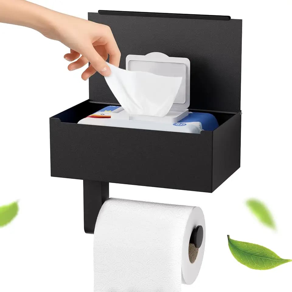 Toilettenpapierhalter Schwarz, Heatigo Klopapierhalter Ohne Bohren