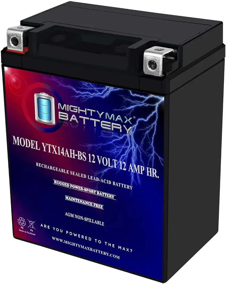 Mighty Max Battery YTX14AH 12V 12AH Battery for Polaris 500 Sportsman HO '96-'13