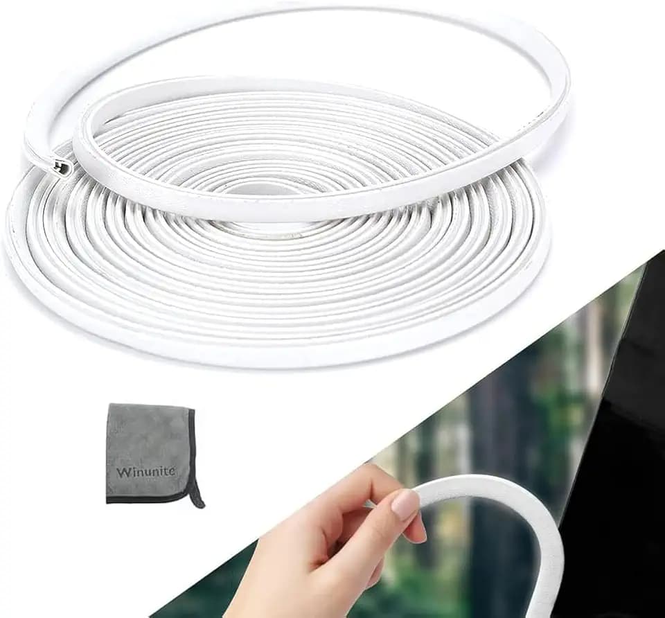 Winunite 32.8ft(10m) Car Door Edge Guards White – Fits Most Vehicles, No Glue, U-Shaped, Built-in Metal Clips, Scratch and Chip Resistant – Reduces Dings in Parking Lots