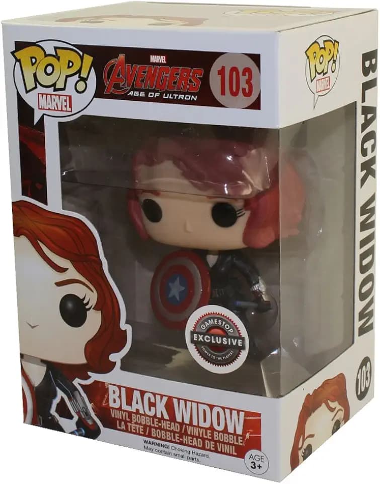 Funko Black Widow with Captain America's Shield (Marvel) Bobble Head Pop! Vinyl Figure