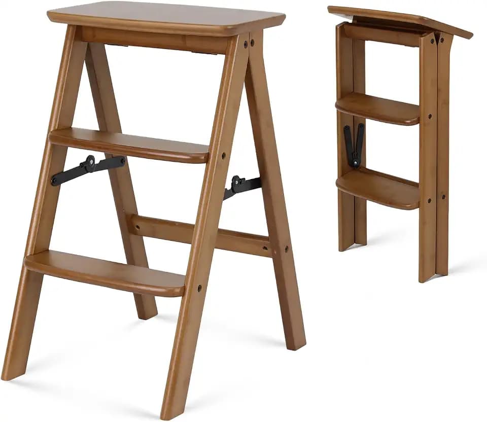 Kate 3-Step Photography Foldable Wooden Step Ladder for Photography