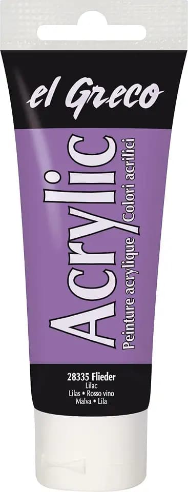KREUL 28335 - El Greco Acrylic, 75 ml Tube in flieder, hochpigmentierte, glänzende Acrylfarbe in Studienqualität, buttrig vermalbar, für pastose Malerei