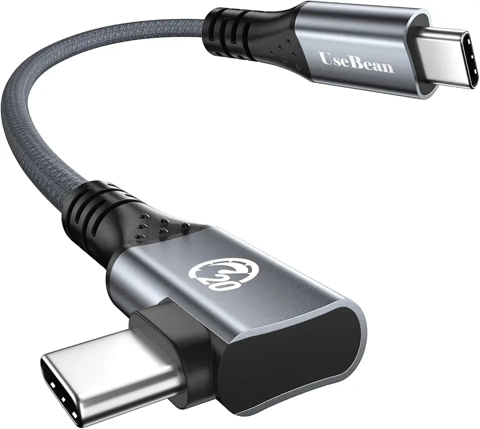 Right Angle USB C Cable 1ft, 12 inch 240W Short USBC to USBC 3.2 Cable