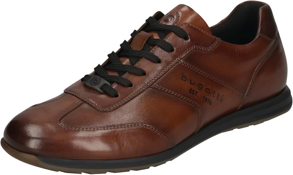 Bugatti 311A9Q144000-1000 Schnürhalbschuh Glattleder Herren in schwarz