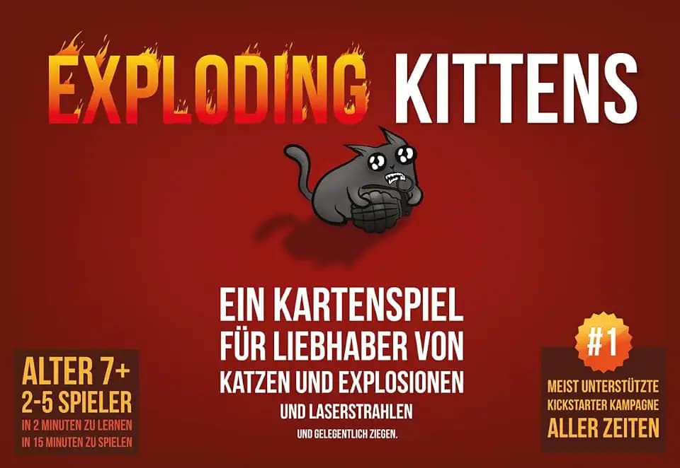 Exploding Kittens, Grundspiel, Lustiges Partyspiel, Deutsch