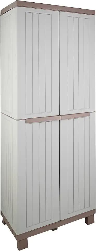 Terry, C-Wood 2680, Schrank mit zwei Türen in Holz-Optik und 3 Einlegeböden, für innen und außen - 68x39x170 cm