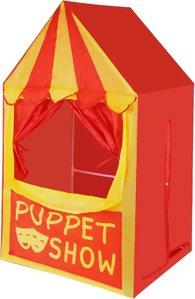 Eave Style Puppet Theater,Puppet Show and Lemonade Stand for Tabletop Drama Performance Role Playing, Indoor & Outdoor Dramatic Pretend Play