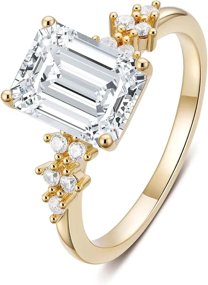 Zoesky 3CT Engagement Rings for Women Princess Cut 5A Cubic Zirconia Wedding Promise Rings for Her Women Jewelry for Christmas Birthday Valentine's Day Gift for Women Wife