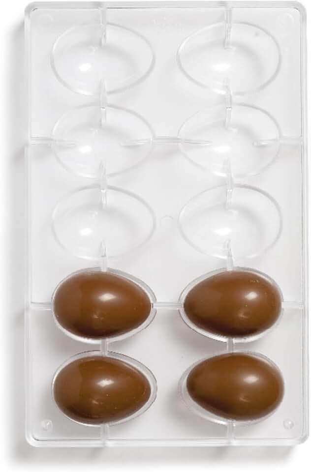 Decora 0050050 Profi-Form FÜR SCHOKOLADENEIER AUS Poly 30 G 10HOHLRAUM 60X42 MM, Polycarbonate, Transparent 27.5 x 17.5 x 3.5 cm