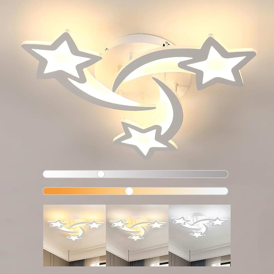 Osairous LED-Deckenleuchte Mit Fernbedienung 38W Dimmbar, weiß