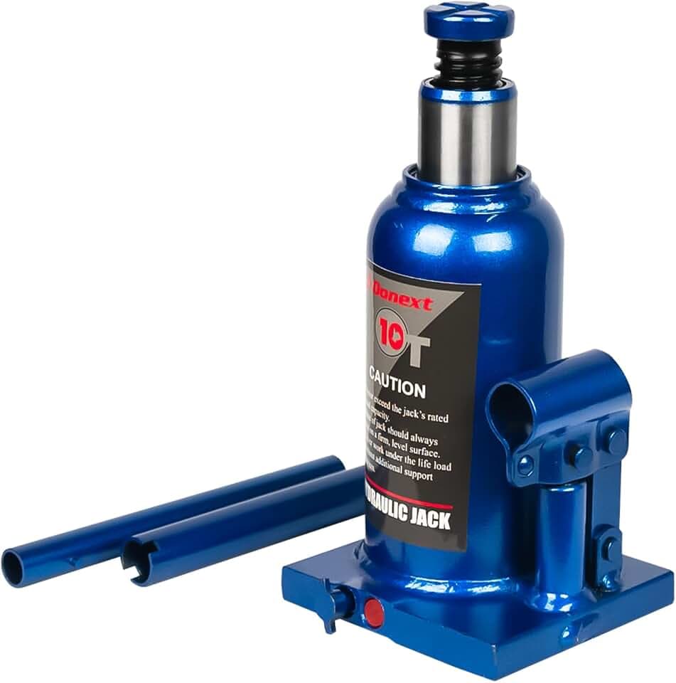 8 Ton/17637 LBS Hydraulic Bottle Jack, Blue Car Jack, 7.48-14.6 Inch Lifting Range, Welded Bottle Jack for Car, Pickup, Truck, RV, Auto Repair