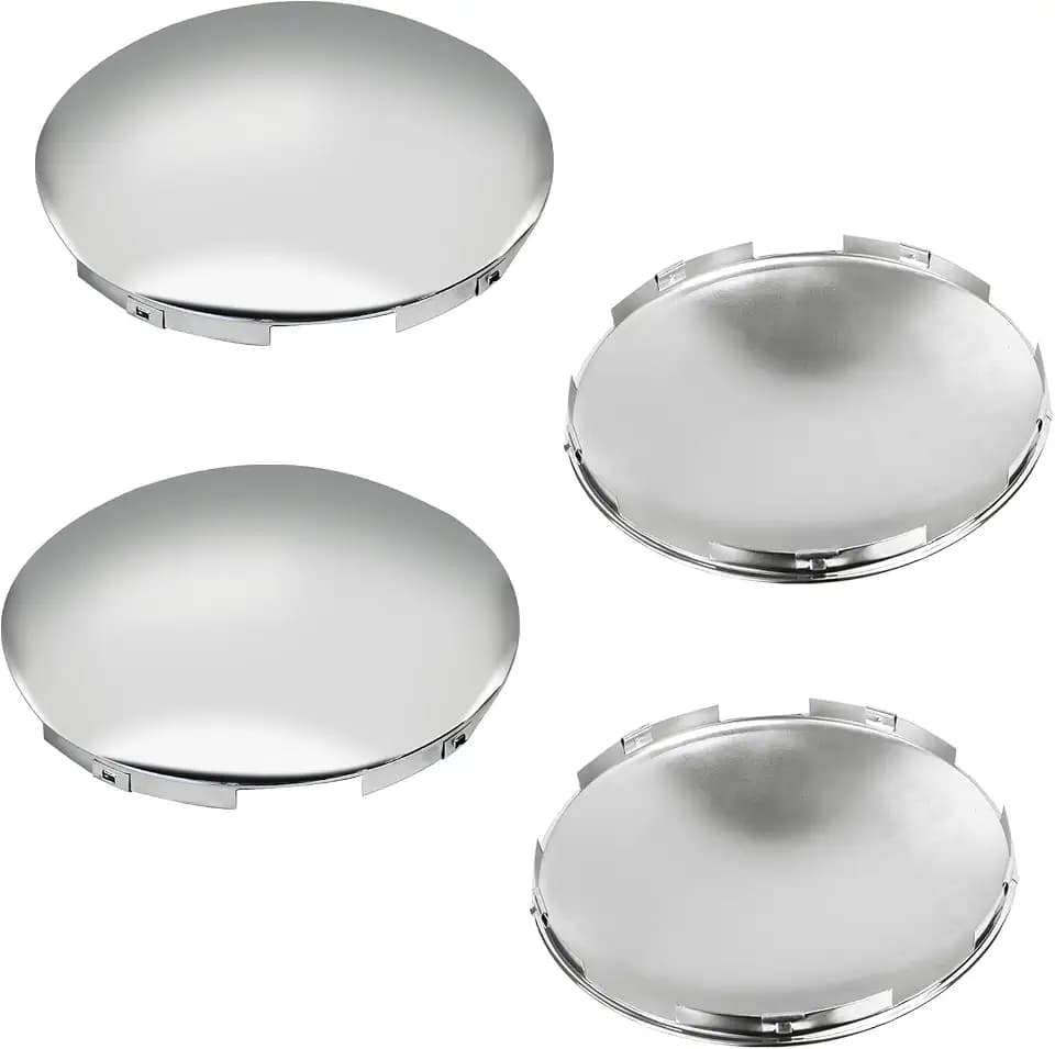 4PCS 5 Uneven Notched 7/16" Lip Semi Truck Hub Cap Cover