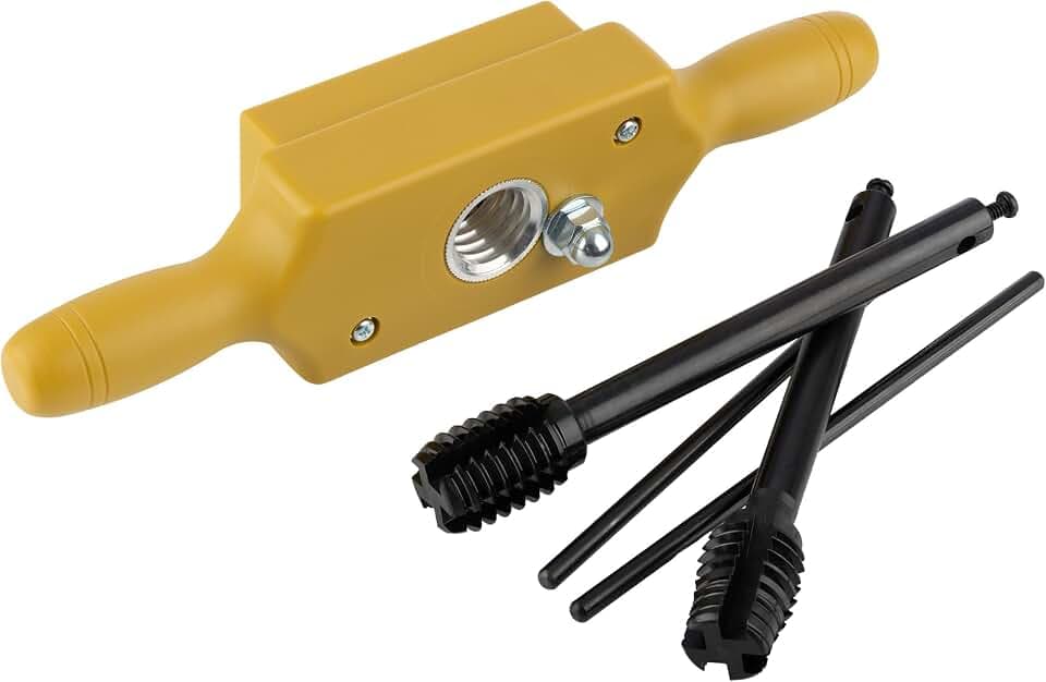 Kings County Tools 3/4-Zoll-Holzdübel-Gewindeschneider, für Außen-/Innengewinden aus Holz, 6 TPI, Zweihand-Gewindeschneidkluppe, Grundloch-Gewindebohrer, Stahlschneidern, Aluminium-Verschleißeinsätzen