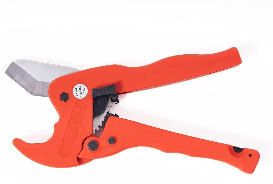 ROTHENBERGER Industrial PREMIUM Kunststoff Plastik Rohr Schere bis 42 mm inkl. rostfreier Stahlklinge und Sicherheitsbügel, 36012