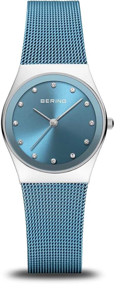 Bering Damen Quarz Uhr | Armbanduhr 27 mm Edelstahlgehäuse und Zifferblatt | Milanaisearmband | Saphierglas | 3 ATM | 12927
