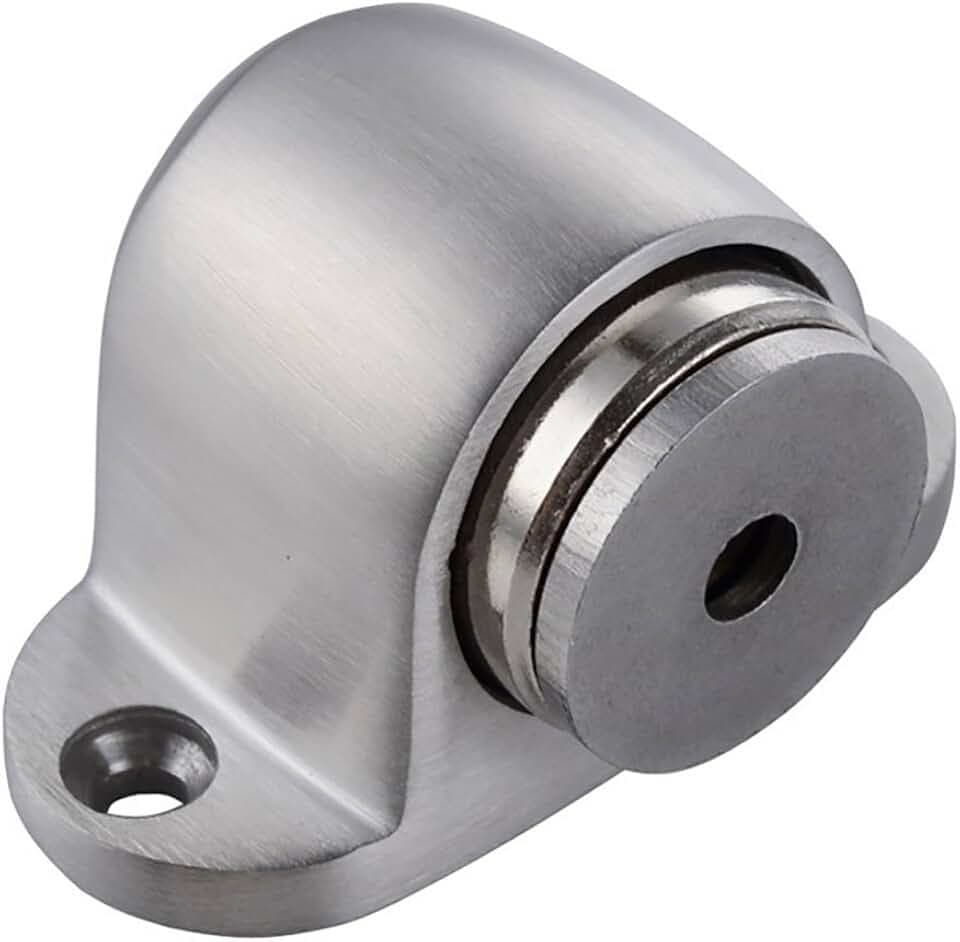 TRIXES magnetischer Türstopper aus gebürstetem Metall zur Bodenmontage