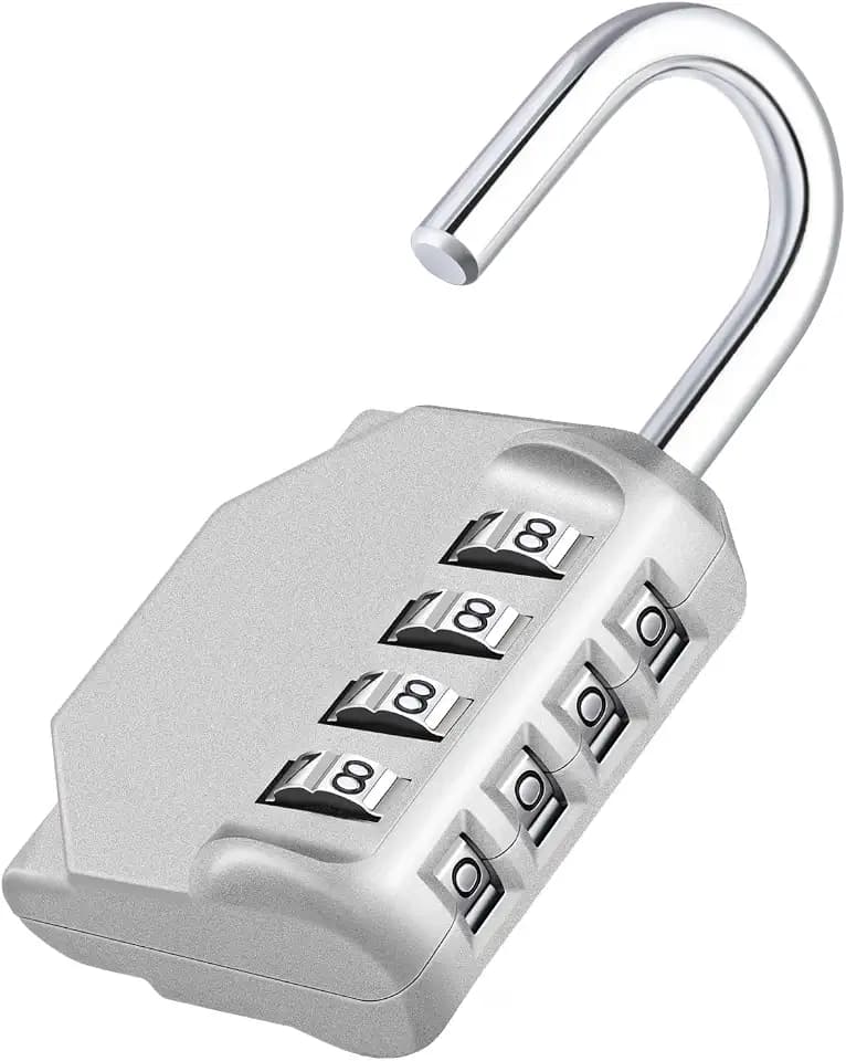 ZHEGE Combination Lock Outdoor, 4 Digit Resettable Lock for Gym (Sliver)