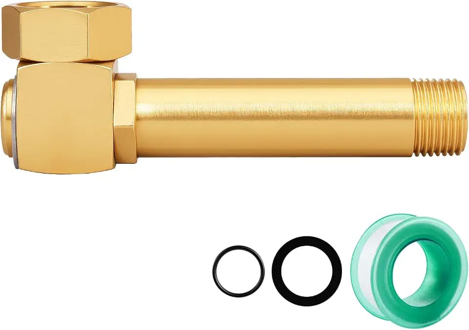 SIGURANTA Garden Hose Reel Replacement Fitting,Brass 3/4"GHT Female to 1/2"NPT Male Swivel Elbow adapter (4.72 inches in length 1 piece)
