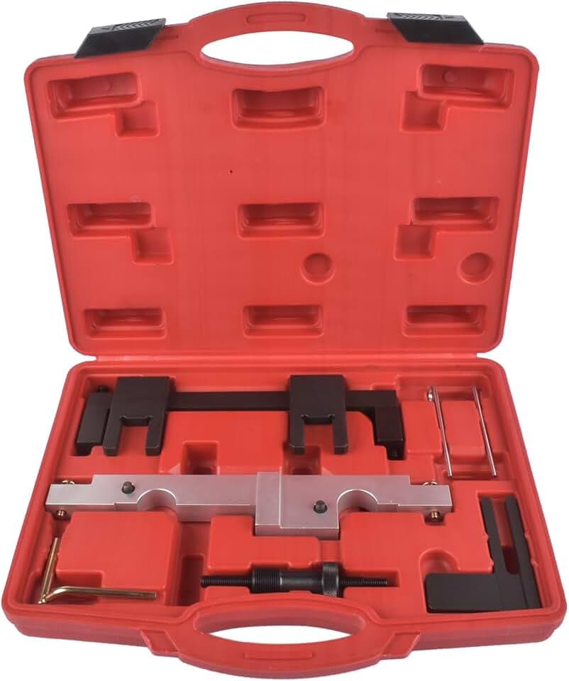 Bisenya Nockenwellenversteller Nockenwelle Steuerkette Wechsel Motor Werkzeug Arretierwerkzeug Satz Kompatibel mit N43 116i 118i 316i 318i 320i 520i Einstellwerkzeug Zahnriemen Werkzeug