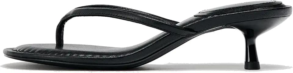 Kitten Heel Thong Sandals for Women Slip-on Low Heeled Sandal Fashion Summer Flip Flops Heels