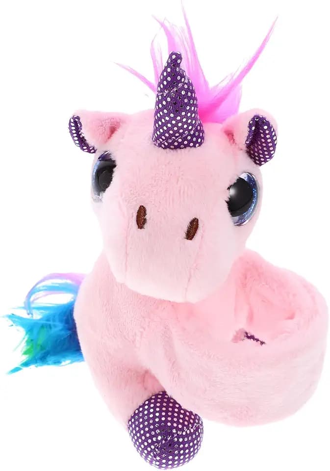 Abaodam Unicorn Plush Slap Bracelet, Stuffed Animal Hugger Wristband for Kids, Cute Animal Slap Band Toy for Dress Up & Party Favors