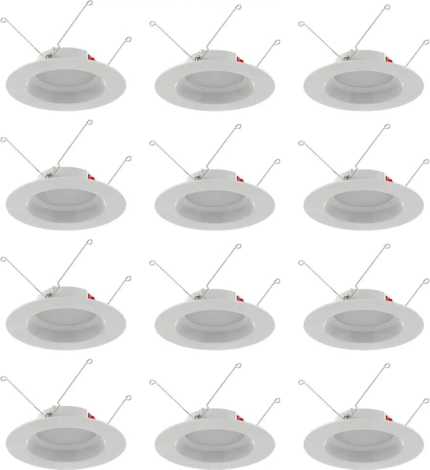 RAB Lighting R34-12 Pack Series LED Recessed Downlight-5 Selectable Colors 2700K-5000K-7W/10W High Efficiency-90+CRI-Dimmable-Easy Install with E26 Base (R34-6/BP - 12-Pack)