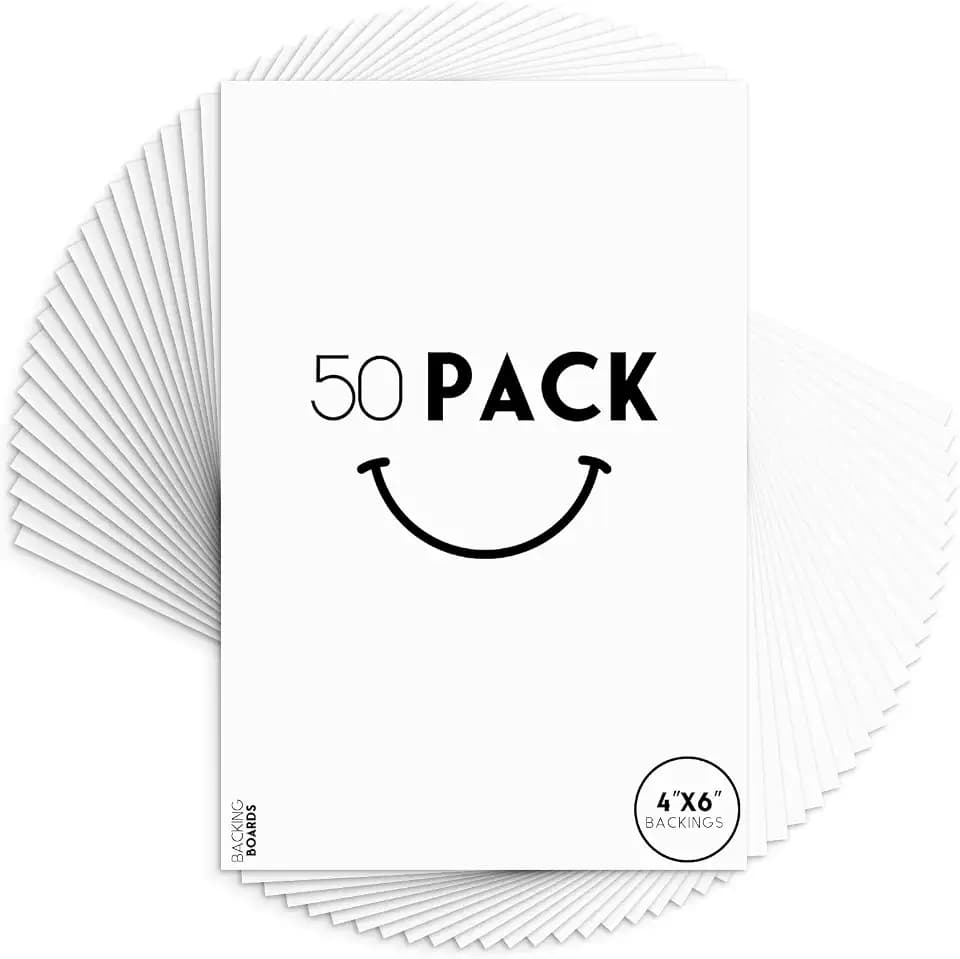 Golden State Art 4x6 Picture Mat Matte Backerboards for Framing, 50 Pack