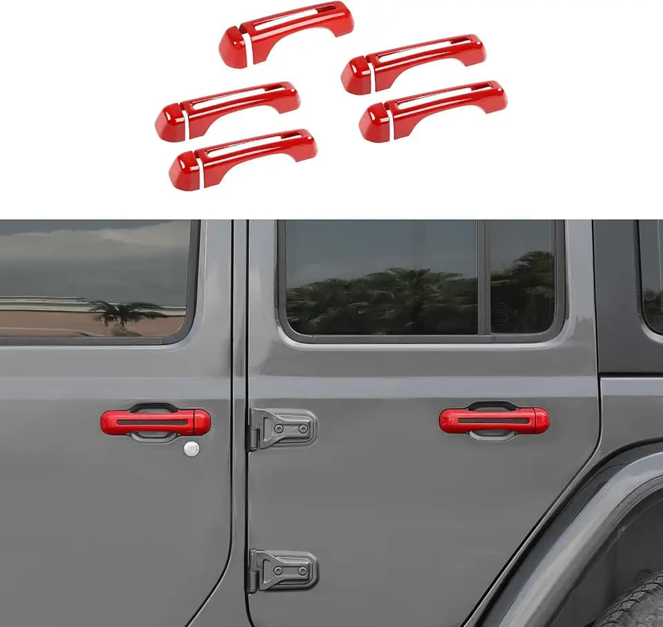 CheroCar Door Handle Cover Trim Tailgate Handle Cover Kit Fit for 2018-2026 Jeep Wrangler JL JLU 4xe & Gladiator JT Sports Sahara Freedom Rubicon 2/4-Door Exterior Accessories