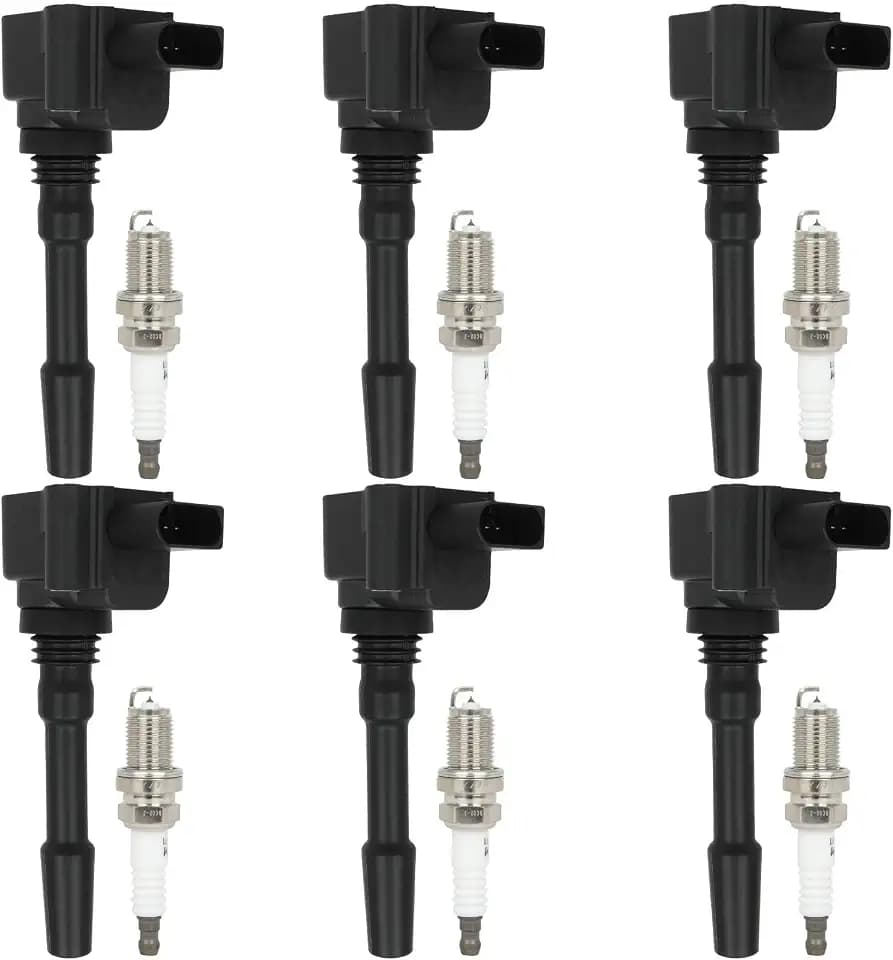 ECCPP UF760 Ignition Coil &SP1013 iridium Spark Plugs for Porsche