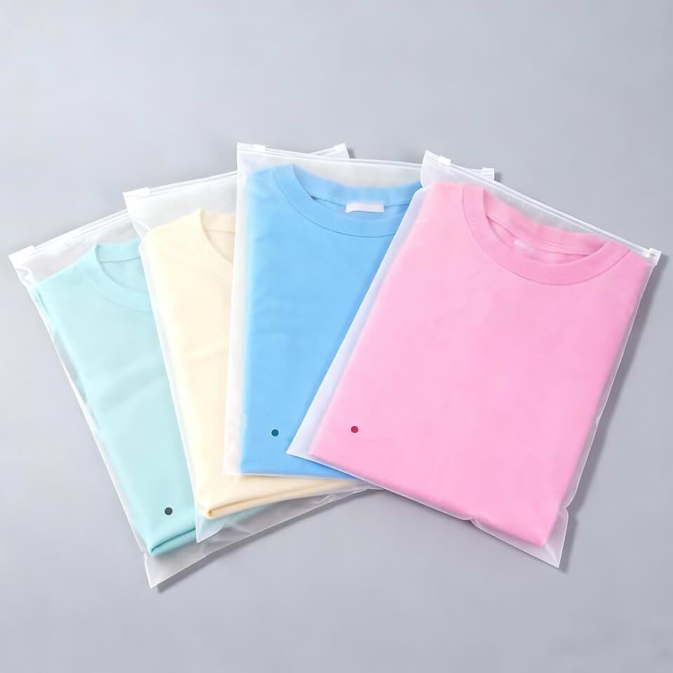 Frosted Packaging Bags for Shipping, 100 Pcs 10x13 Inch Zipper Plastic Shirt Bags for Clothing, T-Shirt, Pants, Document, Sweaters, 3 Mil with Vent Holes