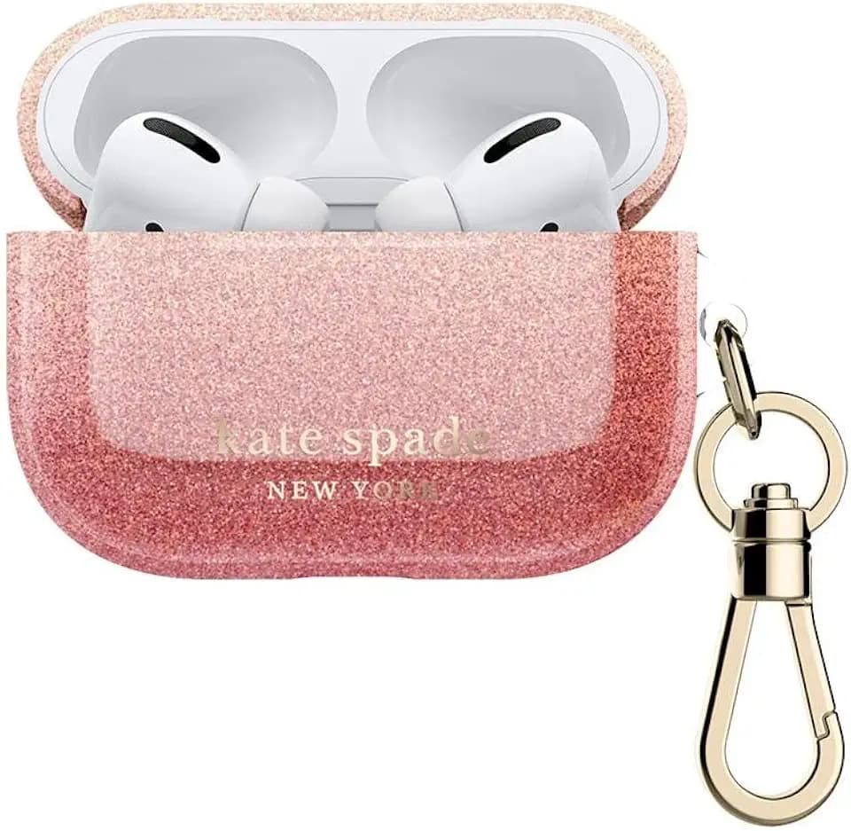 Kate Spade New York AirPods Pro Case - Ombre Glitter Sunset/Pink Multi/Gold Foil Logo