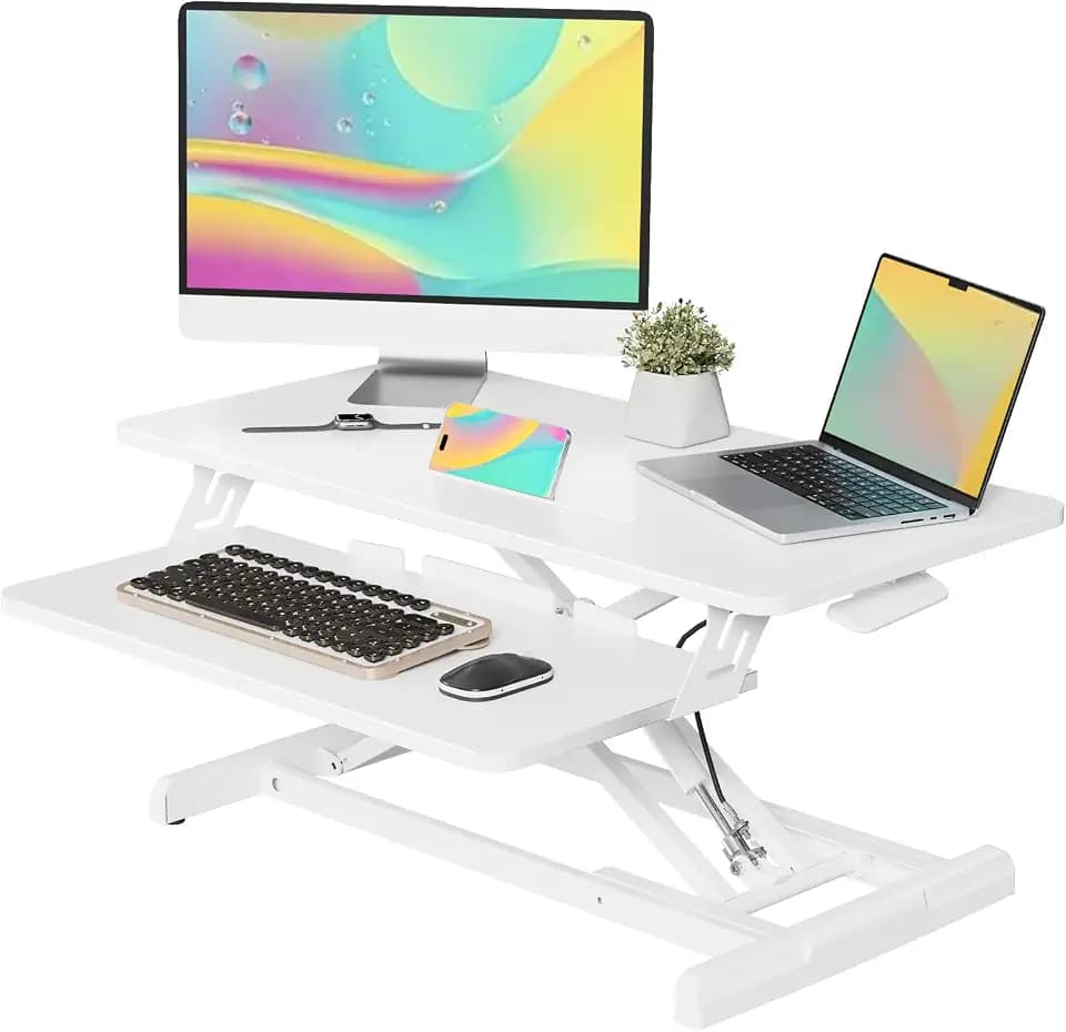 JOY worker 32" Standing Desk Converter, Height Adjustable Stand Up Riser