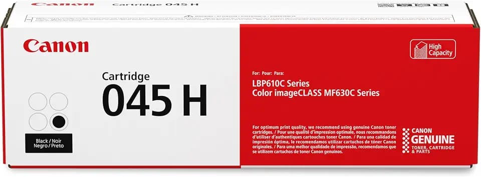 Canon Genuine 045 Black Toner Cartridge High Capacity Compatible with LBP612Cdw, MF632Cdw, MF634Cdw