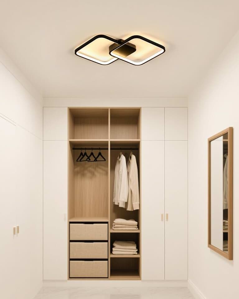 Sky angle LED-Deckenleuchte Unterputz-Kronleuchter Deckenlampe- Schwarz Moderne 3000 K Warmgelb Licht für Wohnzimmer Flure Schlafzimmer Küche & Arbeitszimmer