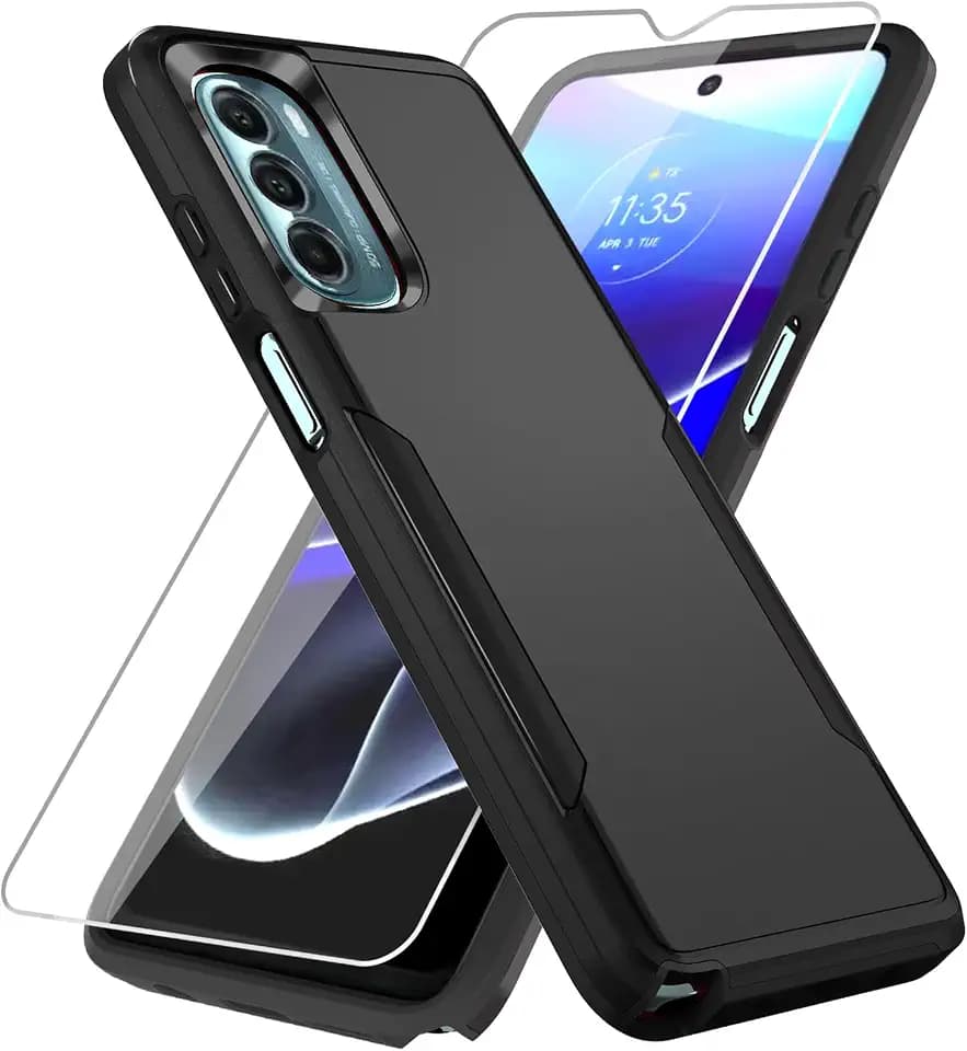 for Moto G Stylus 5G 2022 Case, with Screen Protector,[Military Grade Drop Tested] Heavy-Duty Tough Rugged Shockproof Protective Case for Motorola G Stylus 5G 2022, Black