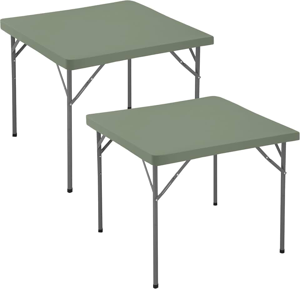 Card Table Covers Square Fitted Elastic Table Cloth-2 Pack Sage 34x34 Inch