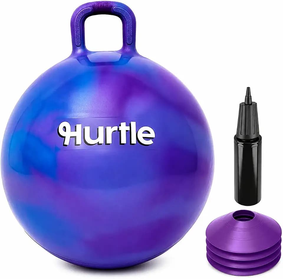 Hurtle Hüpfball Kinder ab 3 Jahren, 51 cm Hüpftier mit stabilem Griff