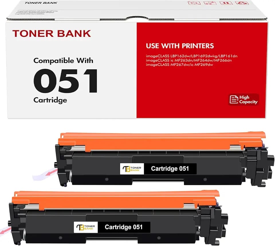 051 Toner Cartridge Black for Canon 051H MF267dw CRG-051H CRG051H 2 Pack