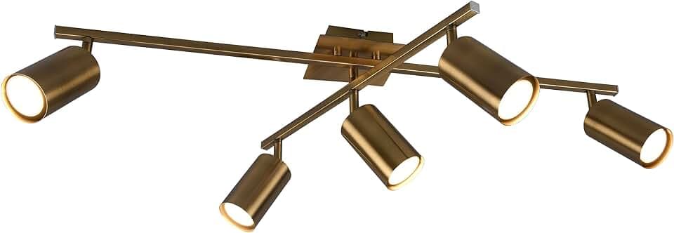 Trio Leuchten Deckenleuchte Marley 612400504, Metall Altmessing, exklusiv Leuchtmittel 5x GU10