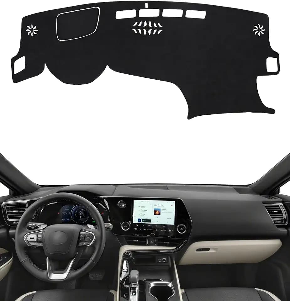 BIBLOZ Dash Cover for 2022-2025 2026 Lexus NX 250/ NX 350/ NX 350h/ NX 450h+ Accessories Black Flannel Dashboard Cover Mat Car Dashboard UV Sun